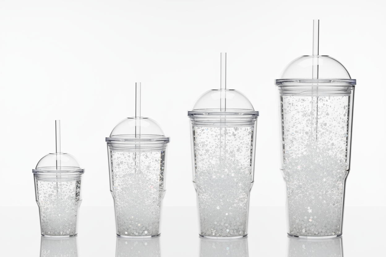 acrylic snow tumbler 16oz 20oz 24oz 40oz
