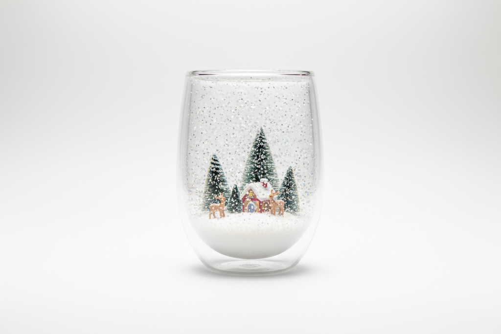 snow globe glass tummbler
