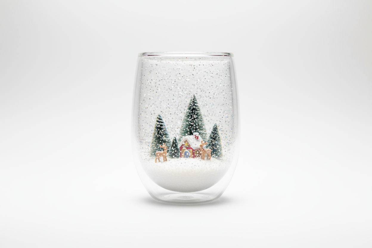 snow globe glass tummbler