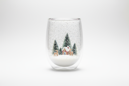 snow globe glass tummbler